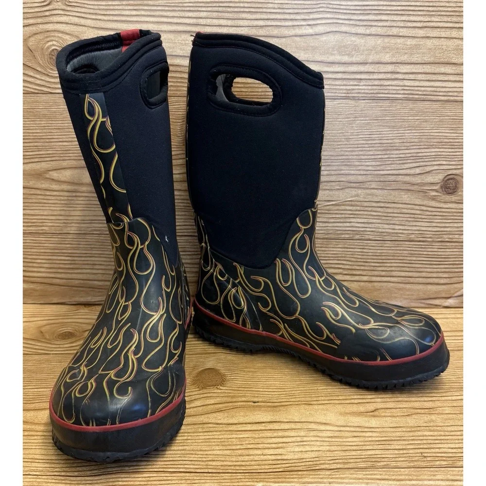 Bogs FLAME Waterproof Insulated Rain Snow Boots Big Kids Youth 4‎ EU 37